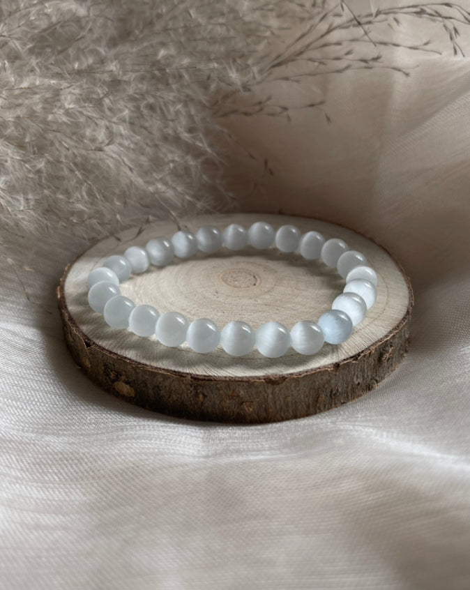 Bracelet Sélénite | Élévation Spirituelle-Apaisement-Pureté
