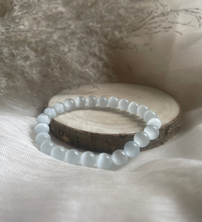 Bracelet Sélénite | Élévation Spirituelle-Apaisement-Pureté