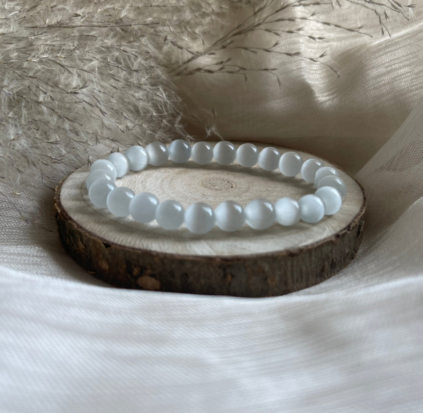 Bracelet Sélénite | Élévation Spirituelle-Apaisement-Pureté