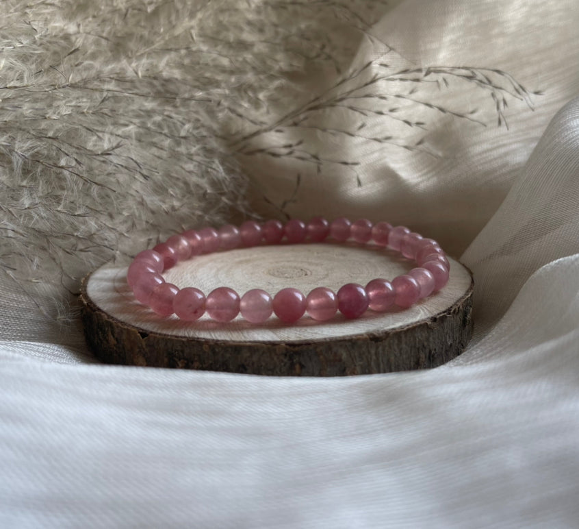 Bracelet Quartz Fraise | Amour-Joie-Harmonie-Douceur
