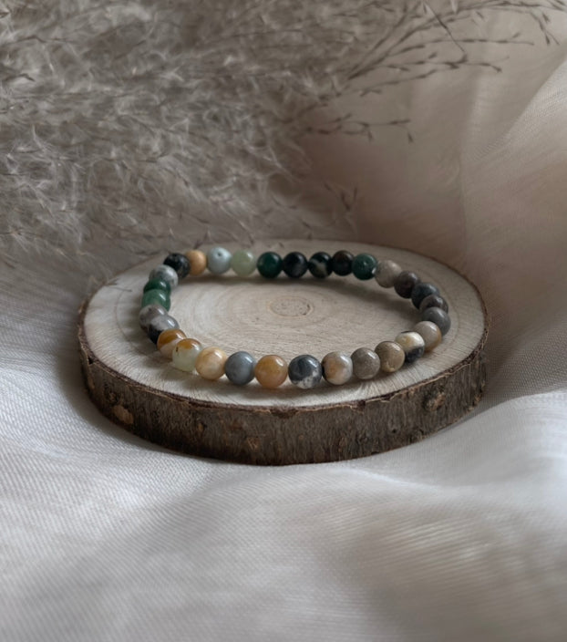 Bracelet Agate Indienne | Harmonie-Stabilité-Confiance-Paix Intérieure