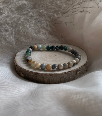 Bracelet Agate Indienne | Harmonie-Stabilité-Confiance-Paix Intérieure