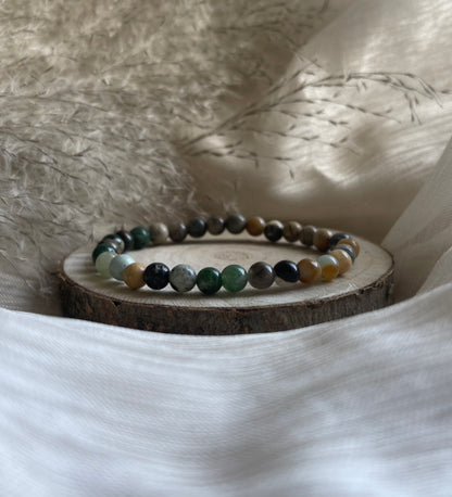 Bracelet Agate Indienne | Harmonie-Stabilité-Confiance-Paix Intérieure
